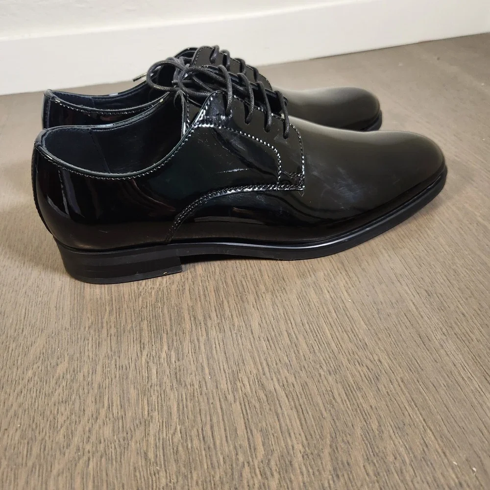 Nordstrom Men's Black Patent Leather Oxford Dress Shoes Size 9 Worn Once